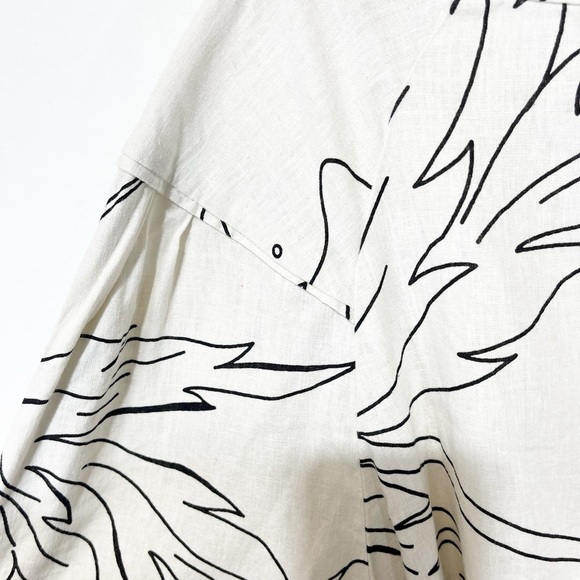 Banana Republic Linen Blend Tie-Waist Top Stone Washed Career Office Size XL - Picture 7 of 11